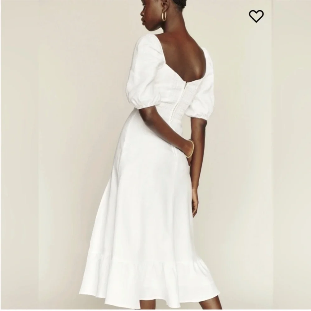 Reformation Belgium Linen Dress in White - Picture 8 of 14
